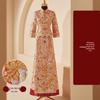 2025 Embroidered Dragon & Phoenix Kua Xiuhe Wedding Dress - Retro Chinese Slim Fit Bridal Toasting Gown