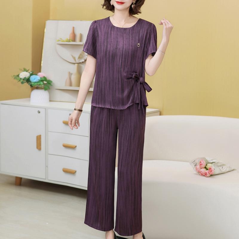 Women's Plus Size 2-Piece Casual Set, Short Sleeve Top & Wide Leg Pants (XL-5XL)