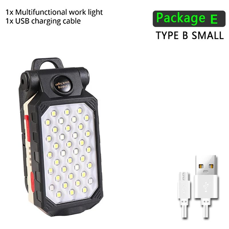 Portable LED COB Work Light Rechargeable Flashlight Power Bank Magnetic Waterproof Camping Foldable Lantern with Power Display