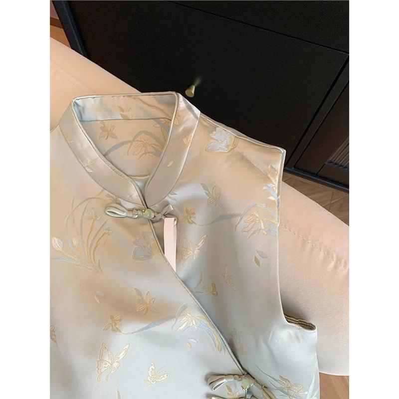 diagonal jacquard embroidered vest women's 2025 new high-end personality slimming sleeveless vest