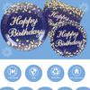 Birthday Theme Party Decorations Tableware Blue Gold Paper Plates Birthday Party Adults Baby Shower Birthday Party Supplies