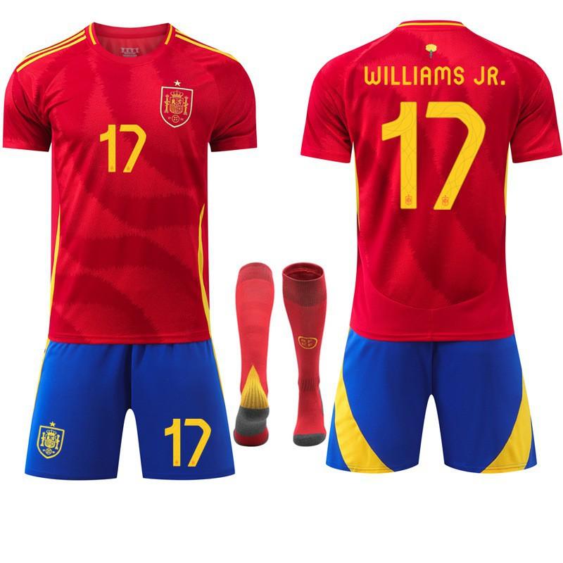 European Cup 7 Morata No. 19 Yamal 17 Nico Jersey Olmo Spanish Home Football