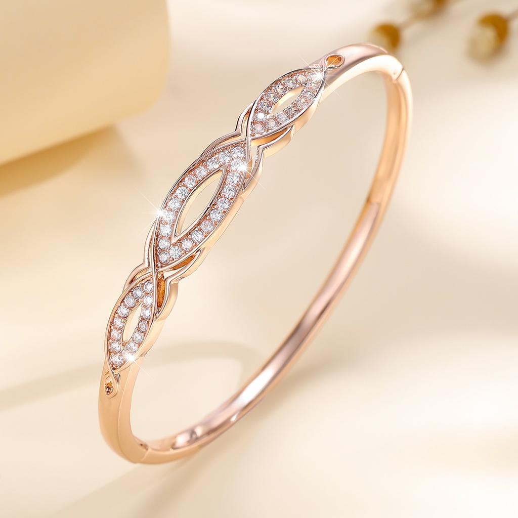 Fashionable Light Luxury Cross Design Stone Simple High-end Bracelet for Women