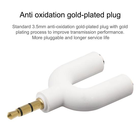 U3 Audio Converter Practical Fast Transmission Metal 1 Male to 2 Female 3.5mm Jack Splitter for Earphone