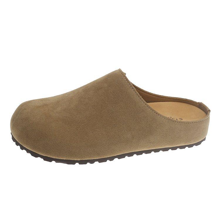

Soft leather version~ inner heightening platform Boken shoes for women s outer wear spring, summer, autumn and winter new Mori retro baotou half 35 хаки