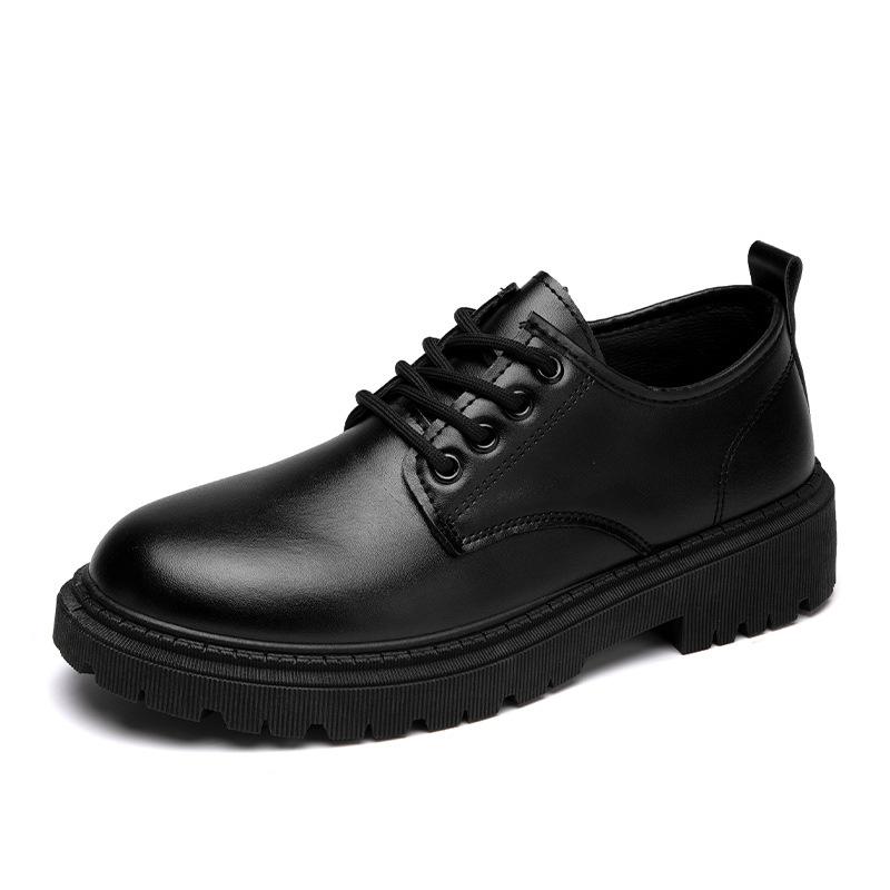 Spring new black business dress platform small leather shoes casual retro British style shoes