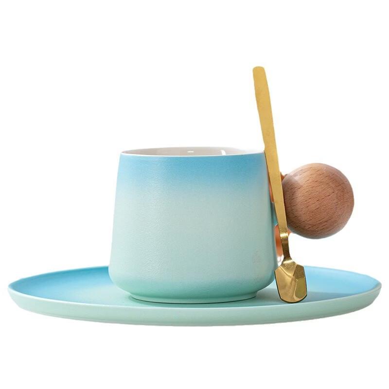 Gradient Sphere Bone China Coffee Cup with Saucer