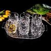 Liuling Whiskey Cup Creative Crystal Cup High-end Foreign Wine Cup Household Glass Engraved Beer Cup Bar Ice Hockey Cup