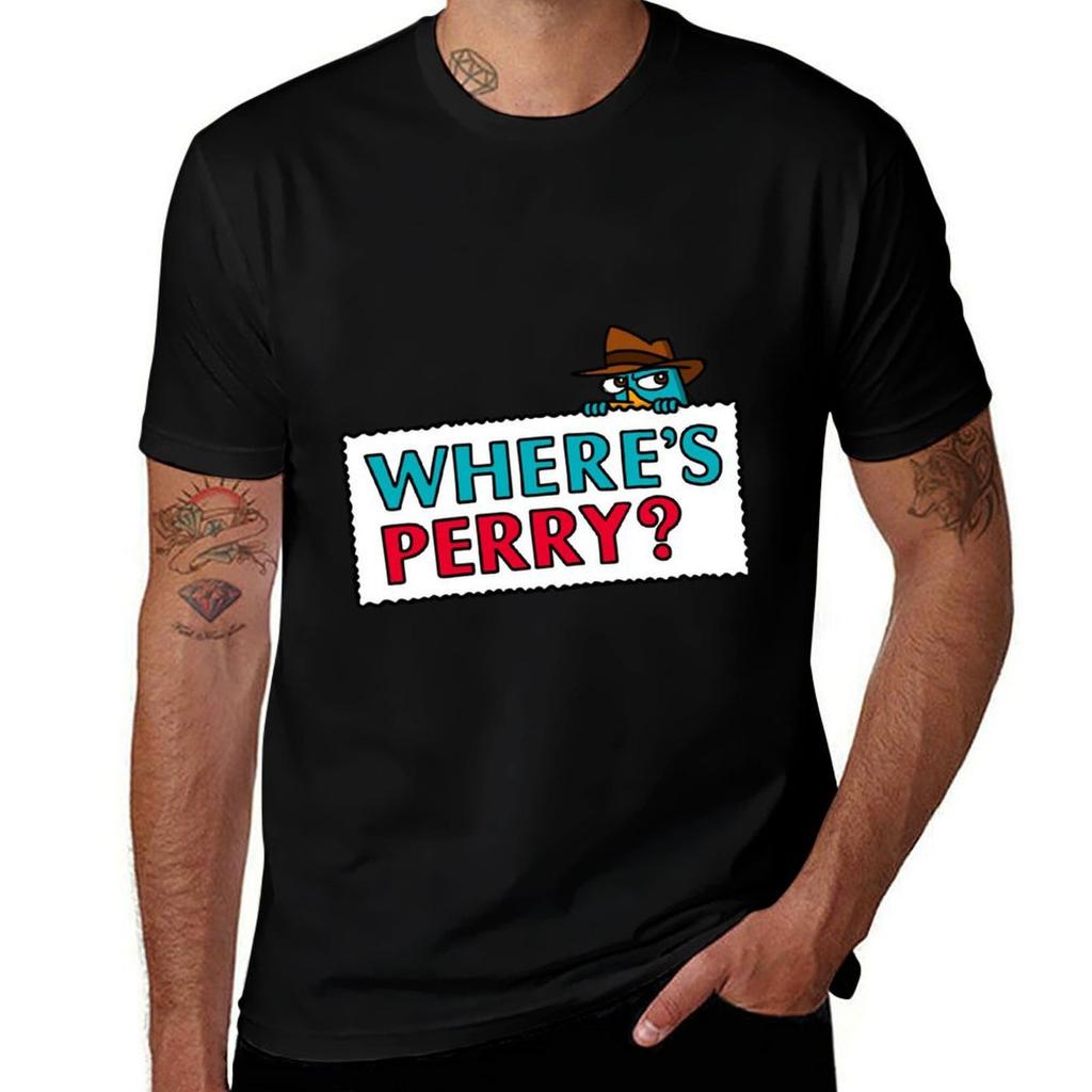 Wheres Perry Tshirt Fashion Casual Short Sleeve Tshirt