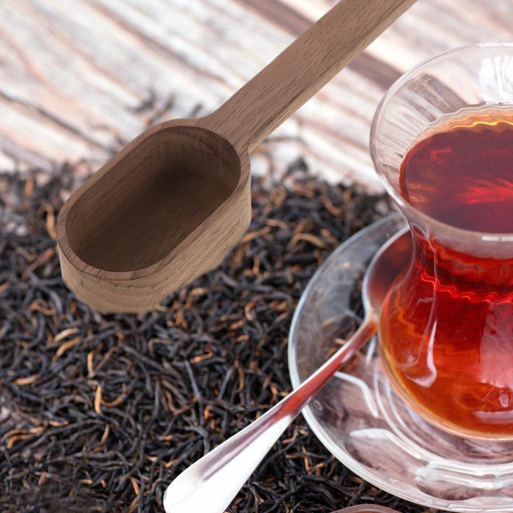 Small Wooden Spoon for Salt Coffee Tea Sugar Seasoning Condiments Portable Compact Multi-Function Kitchen Tea Scoop Household