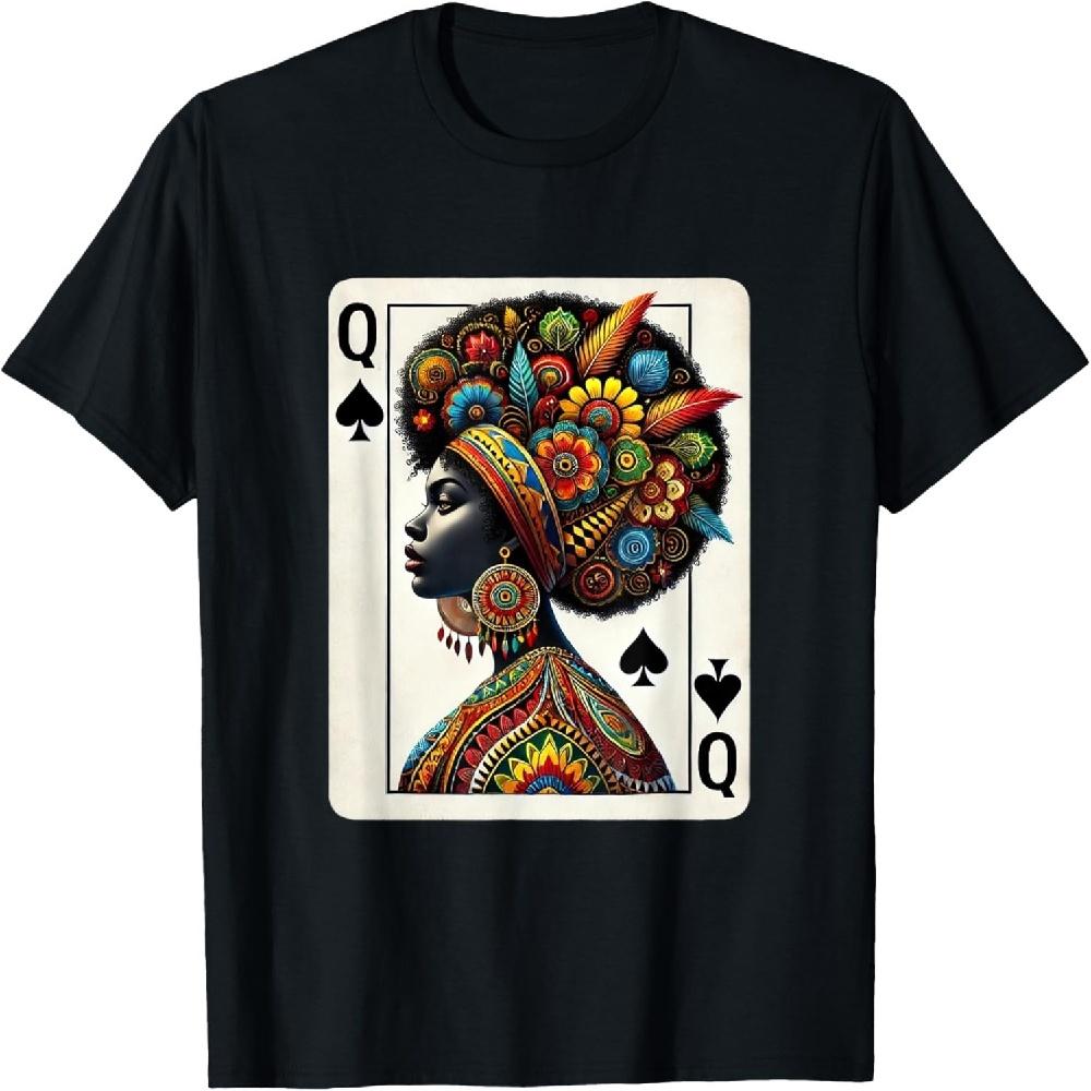 Афро-черные женщины Королева Пик Африканские Корни Черная История Футболка XXXXXL чёрный