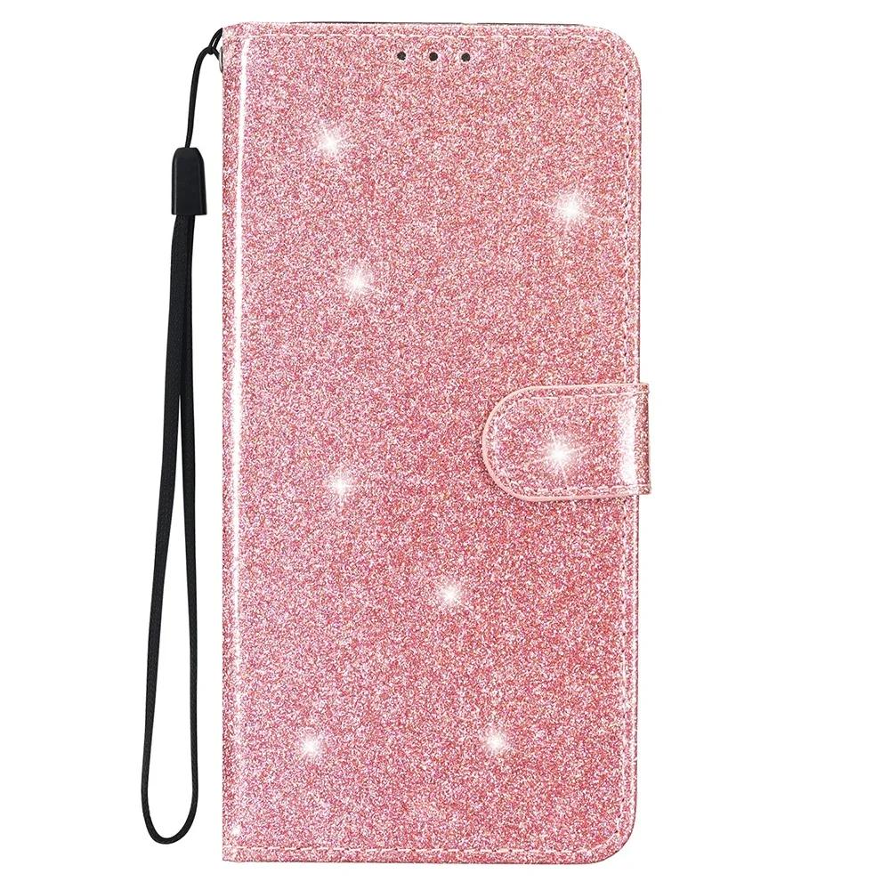 Bling Flash Leather Protect Case For Moto G04 G05 G13 G14 G15 G22 G23 G24 G31 G35 G41 G52 G53 G62 G73 G75 G84 G85 Wallet Cover