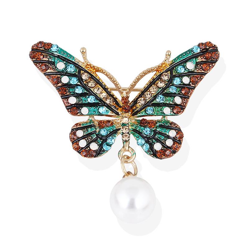 

Butterfly Brooch Female Fashion Temperament Micro Diamonds Colorful Corsage Coat Jumper Dress Pins Shawl Buckle Brooch Jewelry