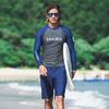 Mens Long Sleeve Rash Guard Set With Quick-Dry Swim Trunks Snorkeling Surfing Hot Bathing Jellyfish Protection