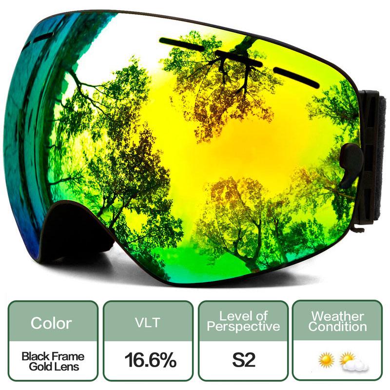 Ski Goggles Winter Snow Sports Anti-fog UV Protection for Men Women Youth Interchangeable Lens Premium Goggles