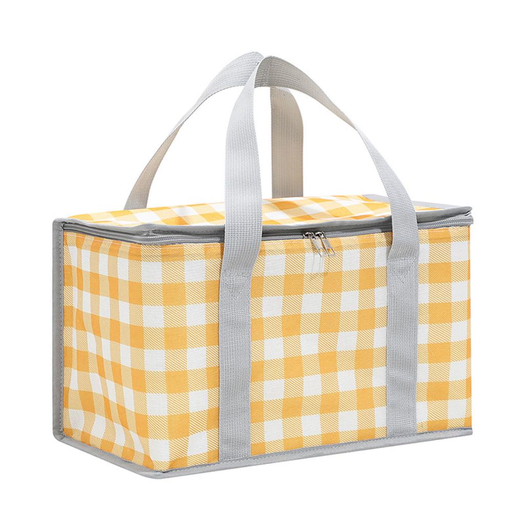 Picnic Bag Cooler Bag with Handle Insulated Oxford Cloth Ample Capacity Portable Grocery Basket for 