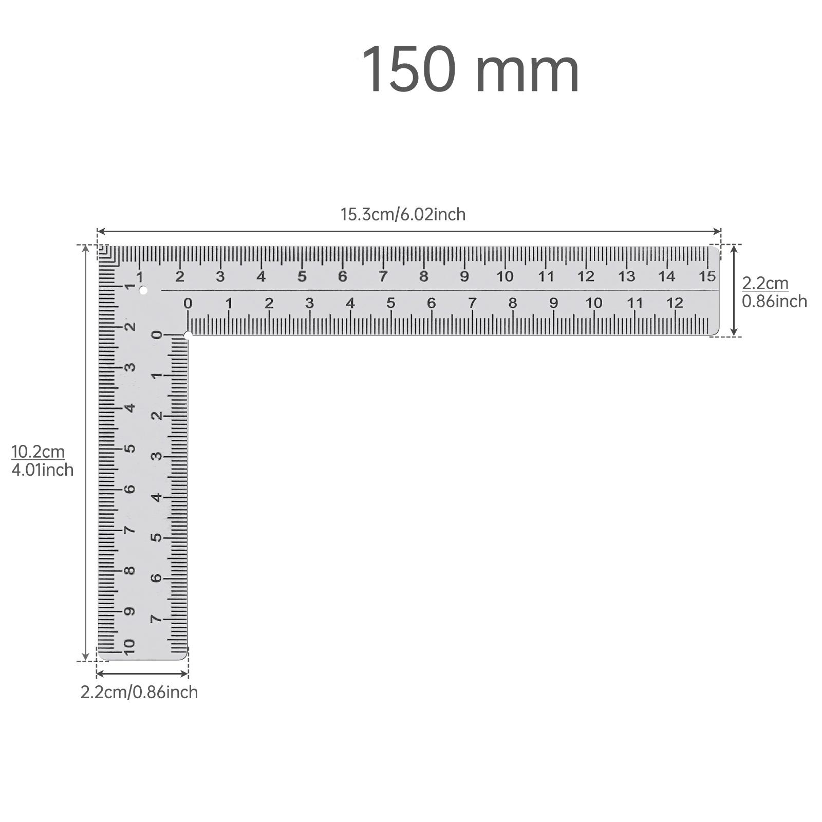 

Нержавеющая сталь 1,2 мм L-образная линейка двойная шкала несколько размеров сверхпрочная деревообработка отделка инженерия 150mm
