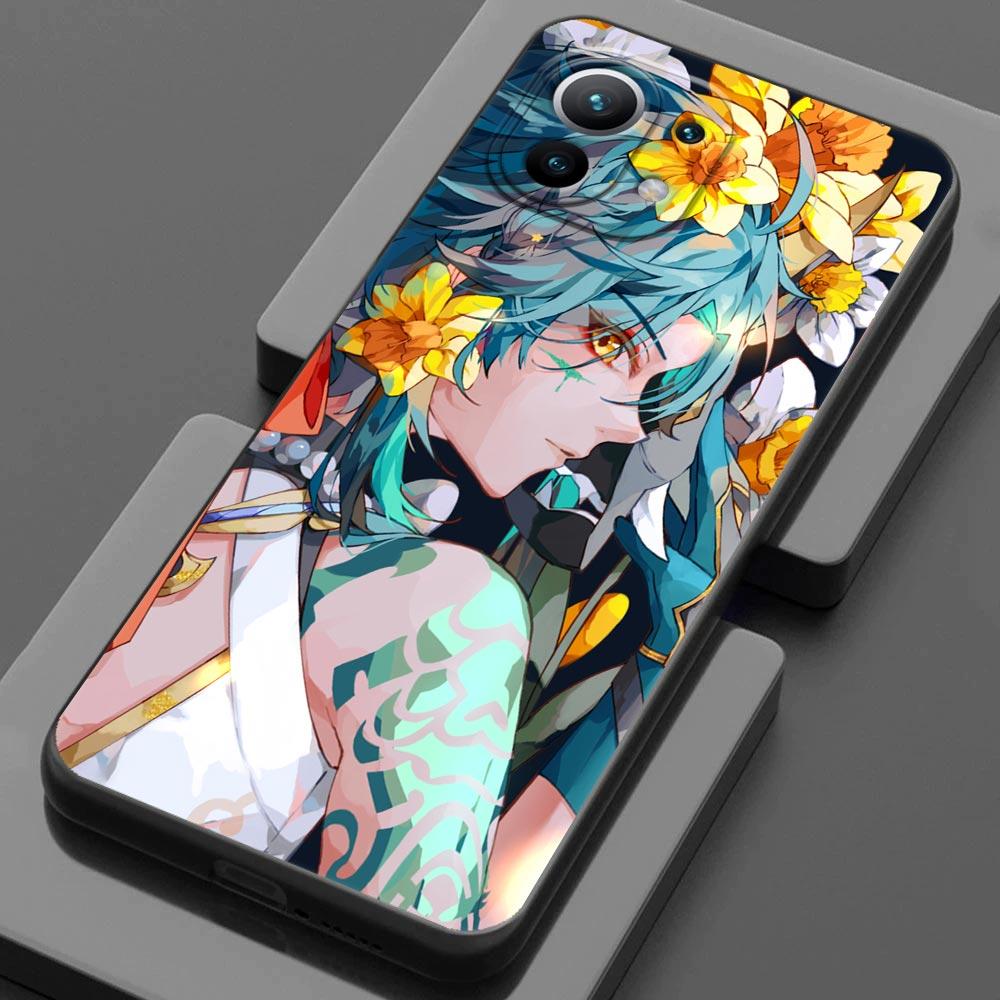 Phone Case for Xiaomi Mi 11 Lite 5G NE 11i 11X 11T 12 Pro Poco  F3 X3 GT X4 NFC Pro Cases Cover Anime Genshin Impact Flower Game