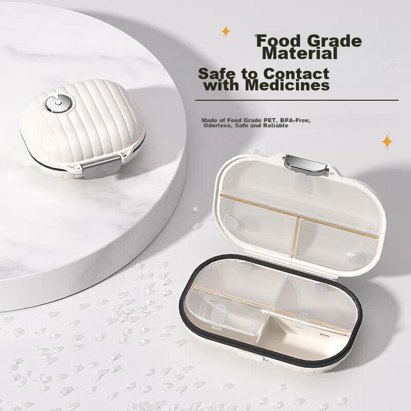 Baicaoyuan Portable Pill Organizer, Weekly Pill Box, Seven-Day Travel Pill Dispenser, Personal Organizer, Sealed Moisture-Proof Large Capacity
