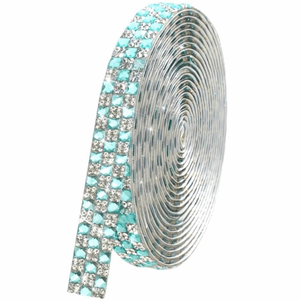 1Yard Self Adhesive Crystal Rhinestone Sticker 1.2cm Width Crystal Motif Diamond Ribbon Adhesive Diamond Multicolour