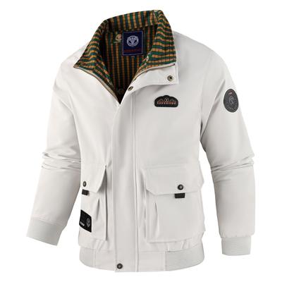 Chaqueta Bordada Chaqueta de Cuello Alto Chaqueta para Hombre Atractiva Casual Chaqueta con Capucha Multibolsillos