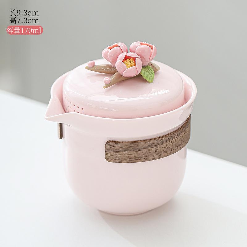 

Набор для чая Кунг-фу Ручной работы Керамический чайник с подставкой Портативный чайник Гунфу для пуэра Пуэр Заваривание горячего чая Легко чистить