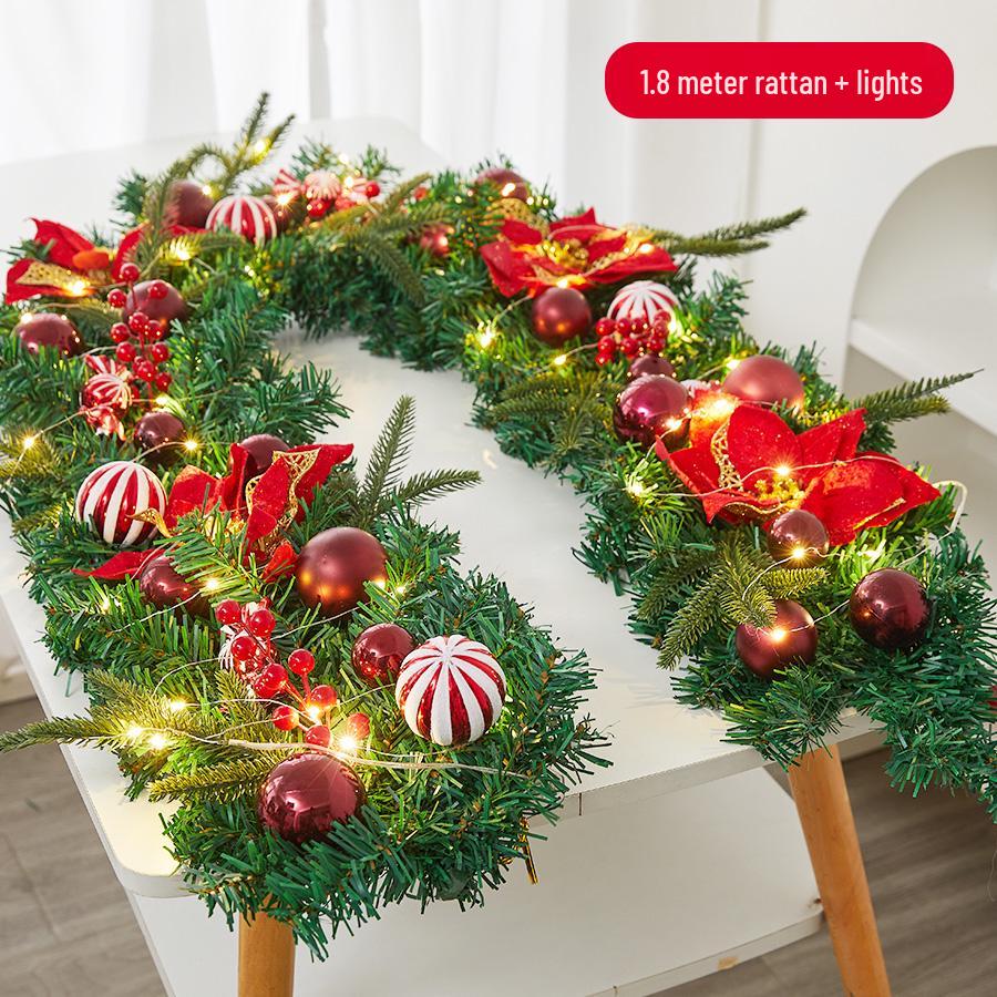 Enchanted Snowy Christmas Rattan Wreath for Window and Mall Displays