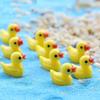 Cute Yellow Duck Miniature Figurine Ornaments Simulated Animal Resin Charms Crafts Micro Landscape Decoration Accessories