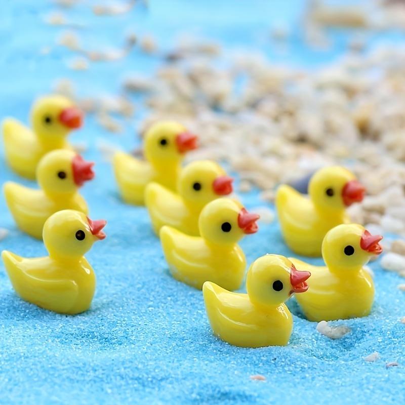 Miniatura di Anatra Gialla Carina Ornaments Fascini in Resina di Animale Simulata Artigianato Accessori per Decorazione Paesaggio Micro