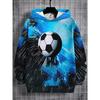 3D digital printed trendy football pattern hoodie, fashionable casual children's clothing, suitable for boys to go out, perfect gift