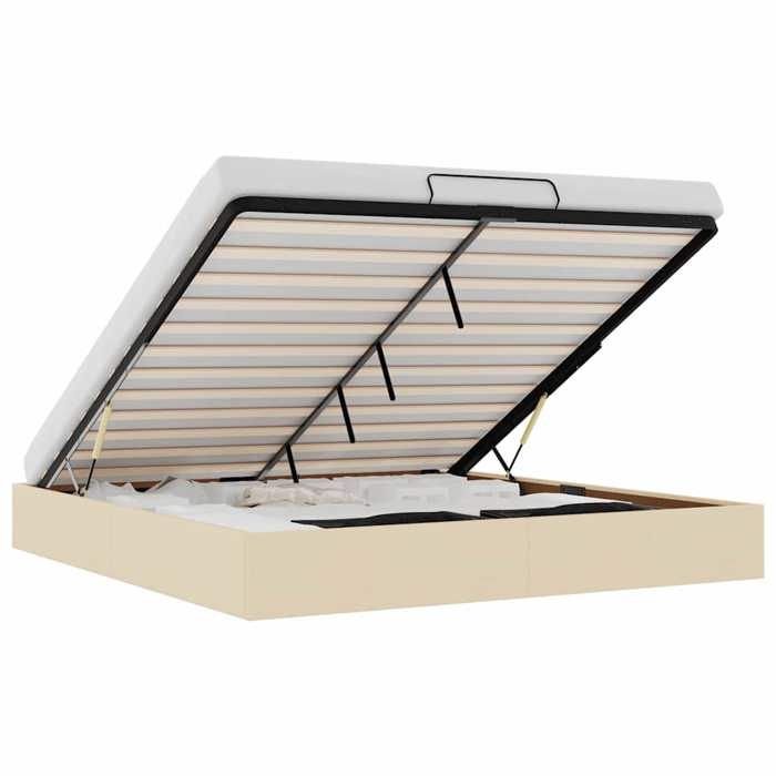 VidaXL Cadre de lit ottoman sans matelas crème 160x200 cm tissu, cadre de lit, cadre de lit rembourré, cadre de lit ottoman 3310894