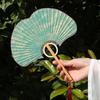 Exquisite Rice Paper Fan Chinese Style Ginkgo Round Fan Props For Photographs Hand Fan Home Decoration Calligraphy Crafts
