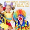 TIVUNORON Clown Costume Set, 5Pcs Clown Accessories Includes Rainbow Vest Wig Red Nose Bow Tie Gloves, Circus Carnival Cosplay Costume