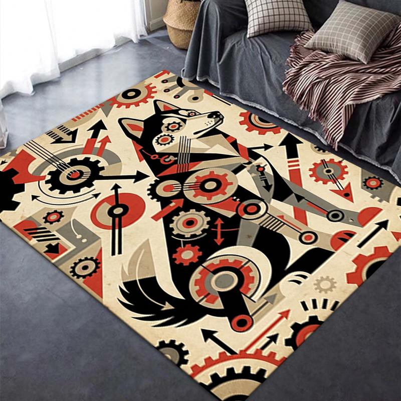 2025 New Husky Dog Carpet Rug for Living Room Bedroom Home Sofa Decoration,Kids play Non-slip Floor Mat69
