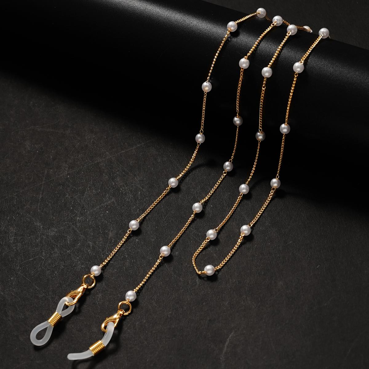 

Sunglasses Masking Chains For Women Acrylic Pearl Crystal Eyeglasses Chains Lanyard Glass New Fashion Jewelry красный