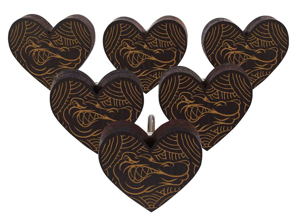 IBA Indianbeautifulart Brown Engraved Knobs 10 Pc Furniture Wooden Scallop Knobs Rustic Drawer