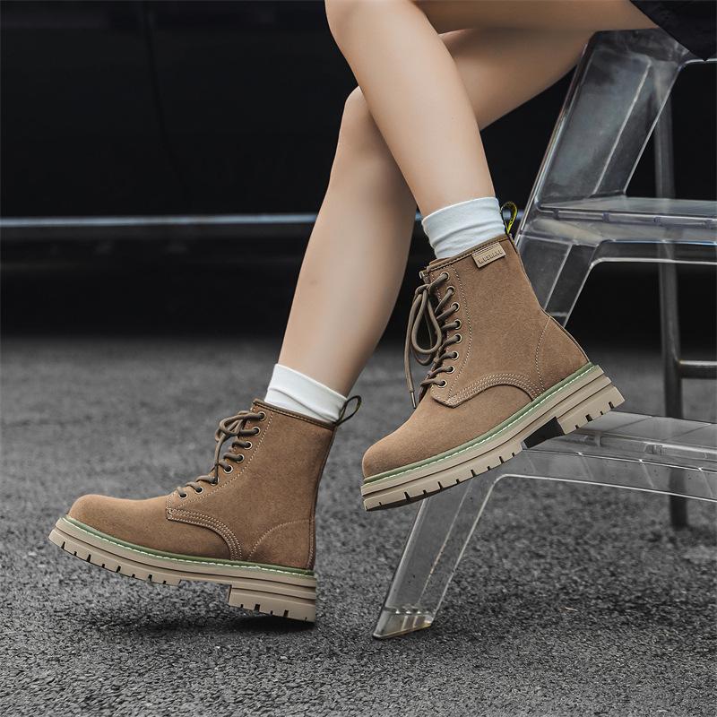 High Top Martin Boots 2024 Men's Couple Rhubarb Boots Thick-soled Tooling Boots British Desert Boots 8117-W