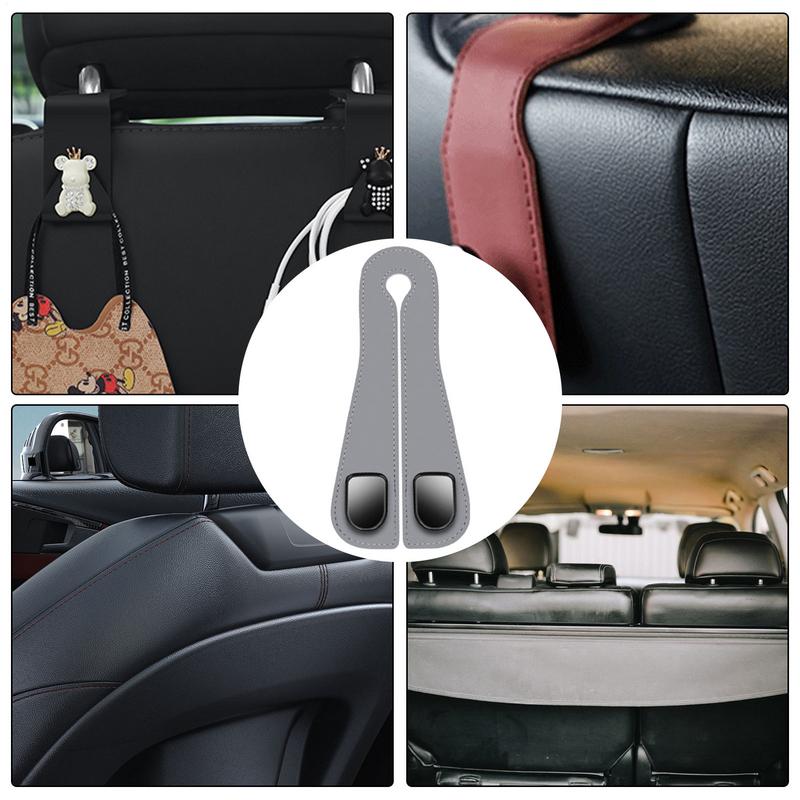 Car Seat Headrest Double Hooks Car Headrest Bag Hanger Headrest Bracket Car Hook For Shopping Bags Umbrellas Purse