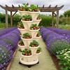 Floreira de Plástico com Rodas de 6 Camadas, Caixa de Plantio Multicamadas 3D, Recipiente Especial para Legumes, Vaso para Morangos, Floreira de Varanda para Legumes