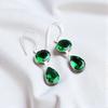 Chrome Diopside Gemstone 925 Sterling Silver Jewelry Handcrafted Earrings 1.88" EE-73-2