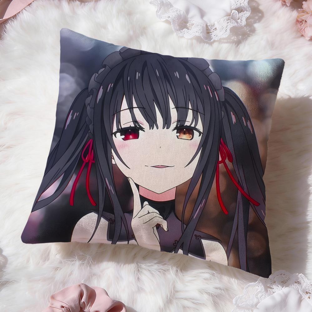 Fashion D-DDATE A LIVE Cushion Cover Soft Washable Pillow Case Multi-Scene for Couch Bed Travel Office Use
