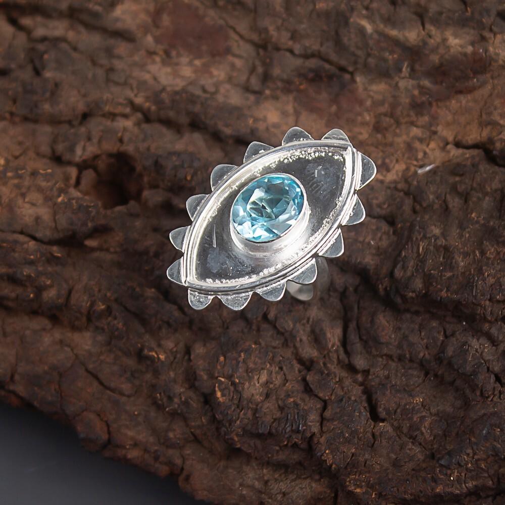 Sky Blue Topaz Gemstone 925 Sterling Silver Jewelry Handmade Ring Gift for Wife RR-6-8