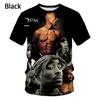 3D Print 2pac Summer Men T Shirt Men's Tshirts Rapper Star Tupac 3D Print Streetwear  Women Short Sleeve Casual Kid Tshirt