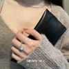Korean Retro Peach Heart Pendant Adjustable Ring – European & American Style