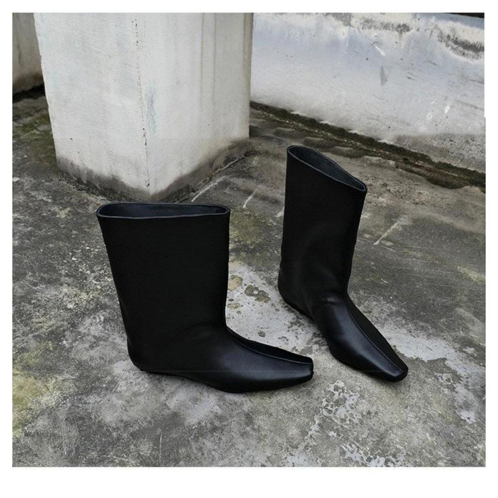 Autumn and Winter New Square Head Slope Heel High Tube Medium Tube Loose Sleeve But Knee Boots Women