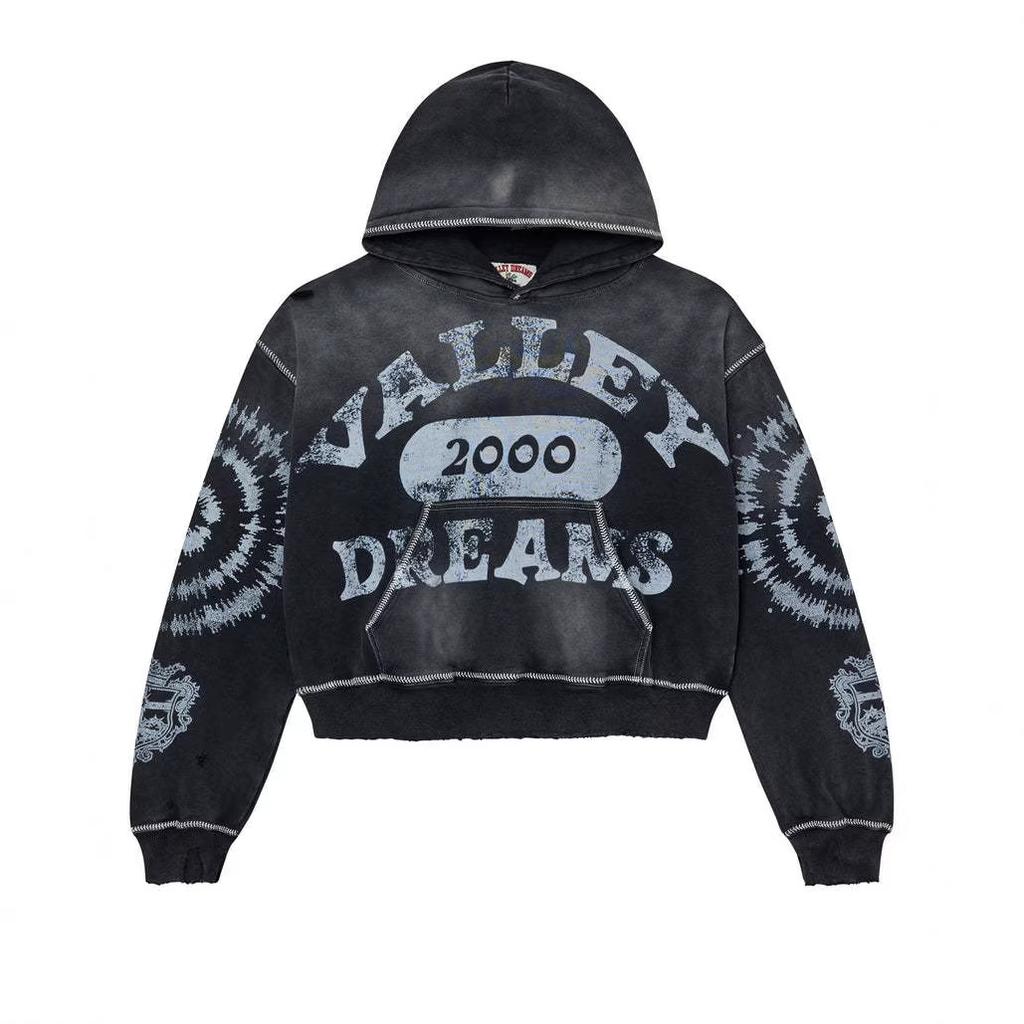 Europe, America 2025 American Graffiti Printing Men's and Women's Loose Casual Zipper Hooded Sweater Trendy Brand