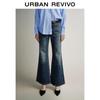 UR Women's Washed Belted Flared Jeans