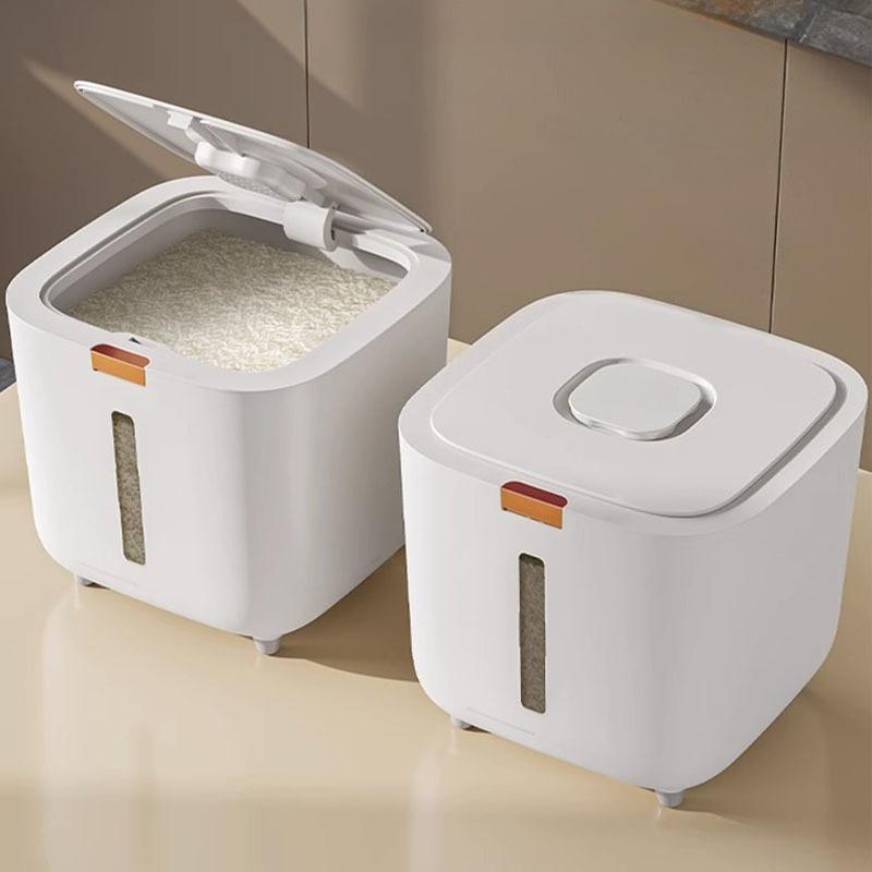 Household Food Grade Airtight Rice Container Insect Proof Moisture Proof Sealed Rice Bin For Flour Grain Rice Storage Organizer