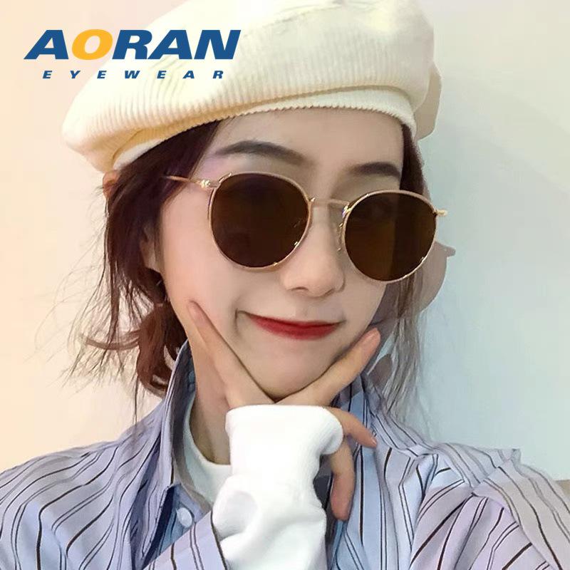 Liu Renna's Same Style Polarized Sunglasses for Women In summer2026New Korean-style Round Retro Sun Protection UV Trendy Sunglasses