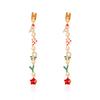 Christmas Earrings Female With Colorful Zirconia Sparkle For Holiday Celebrations